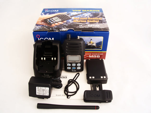 Icom IC-M88 VHF 146-174mhz 5 watt 22 channels 10 weather channel portable radio